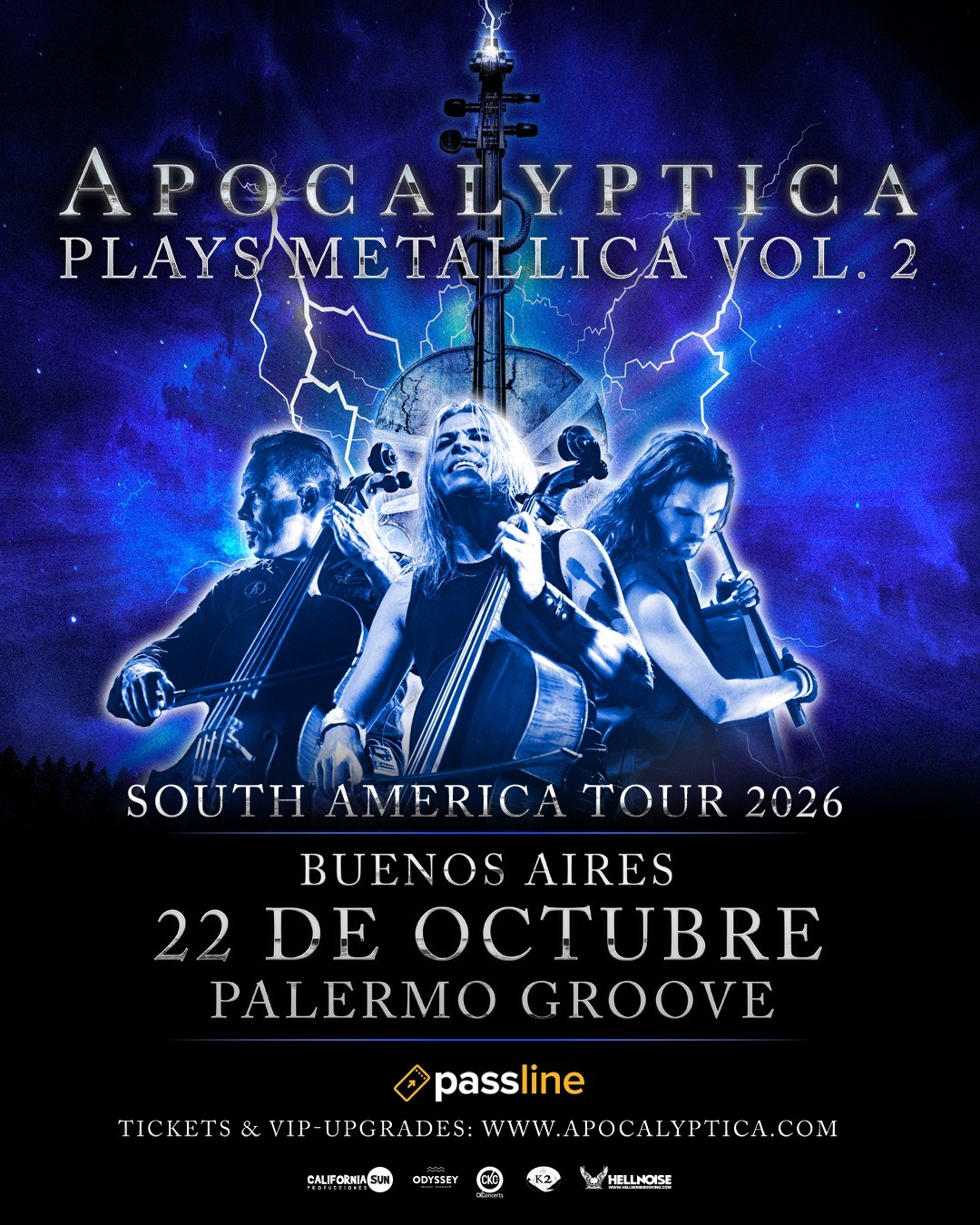 Apocalyptica regresa a Argentina con “Plays Metallica Vol. 2”